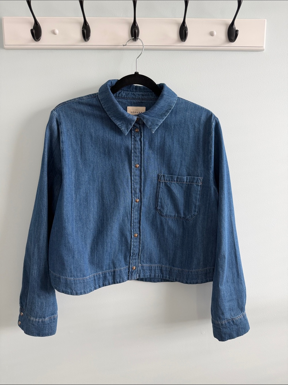 Sezane Maella Shirt - Denim Size 10 - Picture 2 of 2
